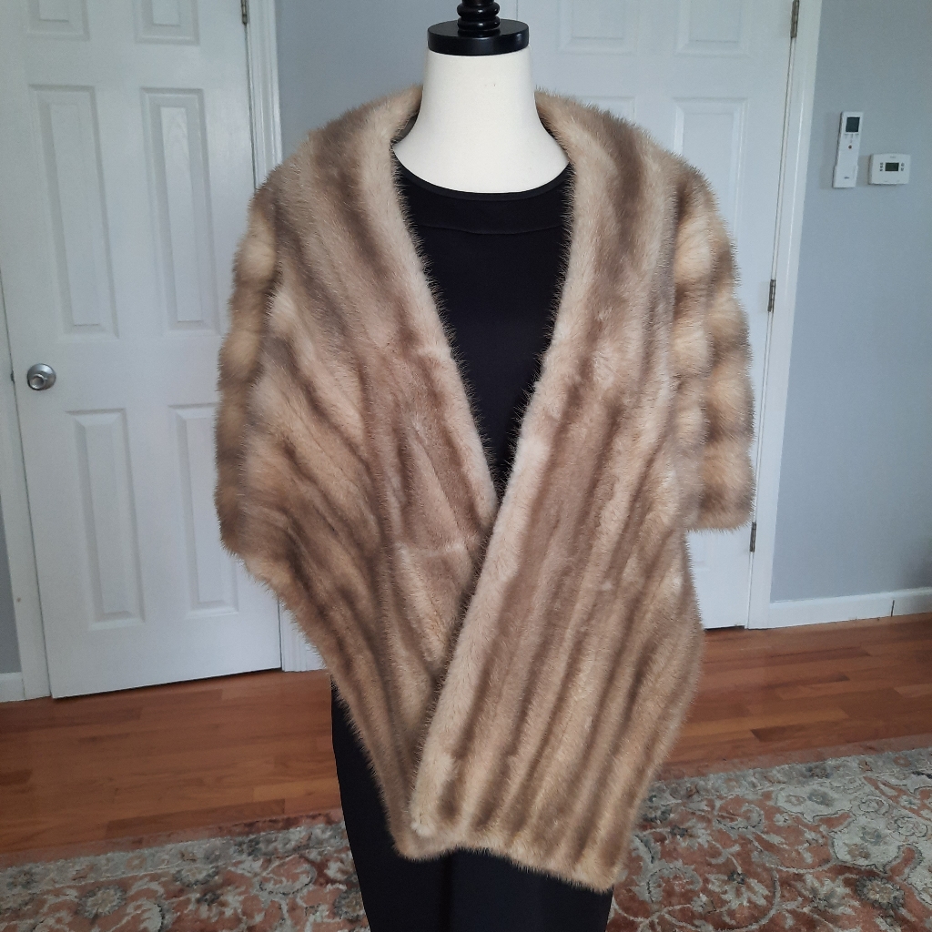 Vintage Genuine Fur Shawl Cape
